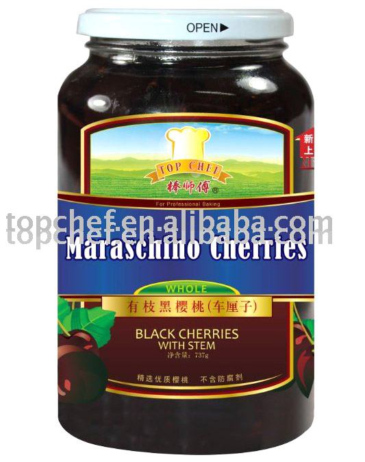 TOPCHEF Black Maraschino Cherries With Stem products,China TOPCHEF ...