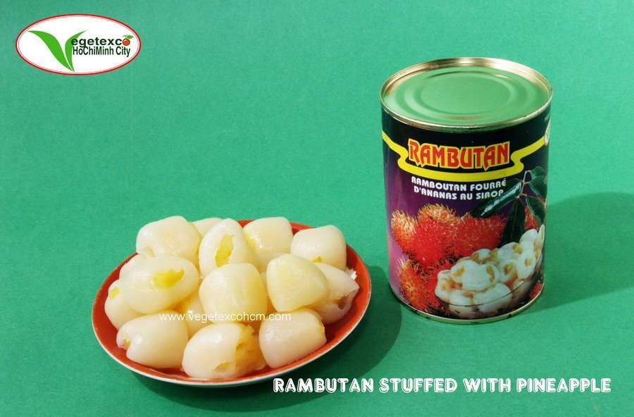 CANNED RAMBUTAN STUFFED WITH PINEAPPLE