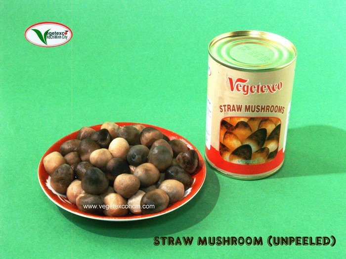 CANNED UNPEELED STRAW MUSHROOM
