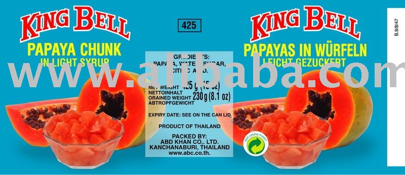  Papaya  chunk in light syrup 425 gms.