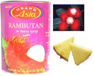  canned   rambutan  stuffed  with  pineapple 