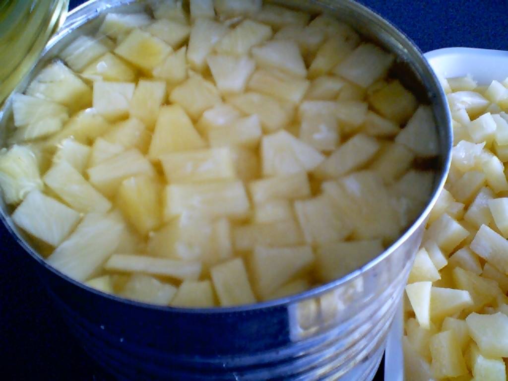 Canned Pineapple Pieces In Light Syrup