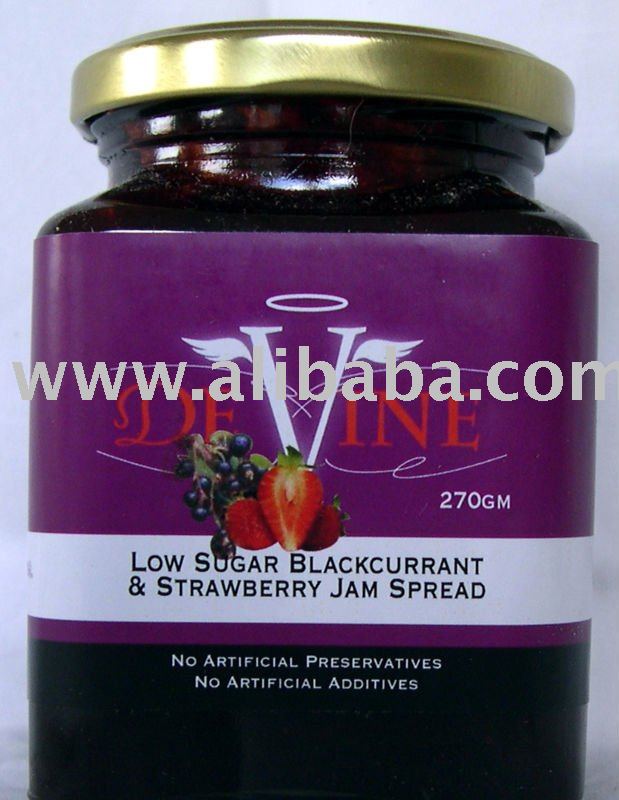 Blackcurrant   Strawberry low sugar jam spread