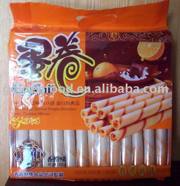 egg roll biscuit with sweet orange flavor