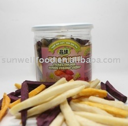 Vacuum Fried Mixed Sweet Potato Chips (Healthy Snack)