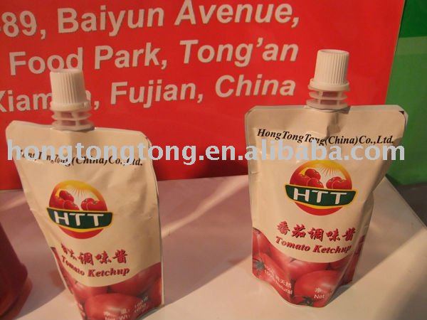 tomato ketchup in plastic bottle