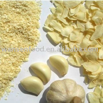 Dehydrated white garlic sliced