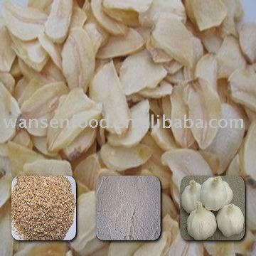 pure white dried garlic flakes