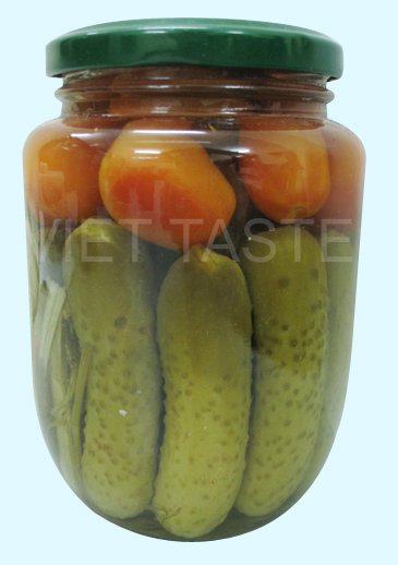 Assorted Baby Cucumber & Tomato in jar