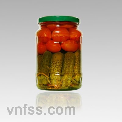 Pickled assorted baby cucumber and tomatoes