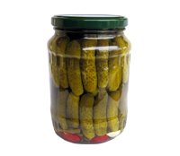  Pickled   baby   cucumber  in  jar 
