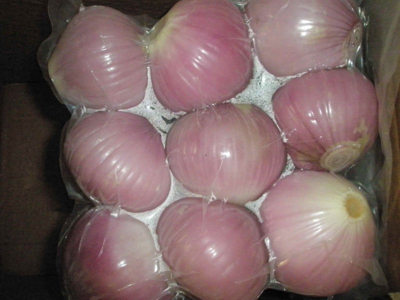 peeled red onion