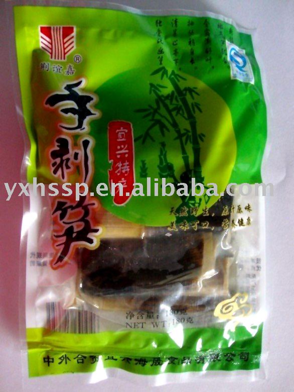 Hand peeling bamboo shoots
