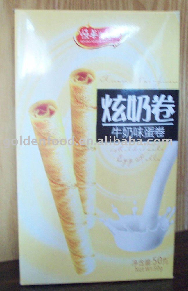 egg roll biscuit with milk flavor