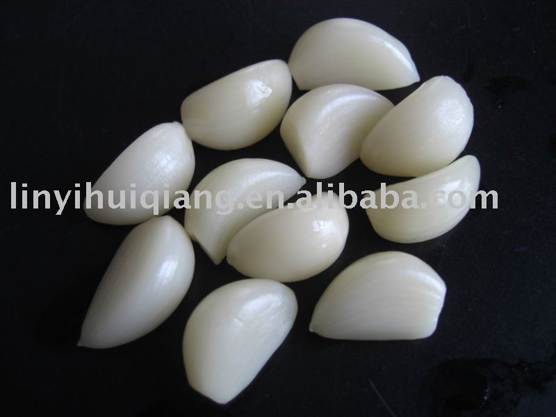 Pickled garlic cloves in brine
