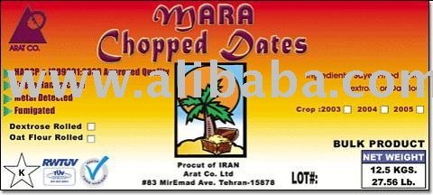 SAYER PITTED CHOPPED DATES : Dextrose, Oat-Flour or Rice Flour