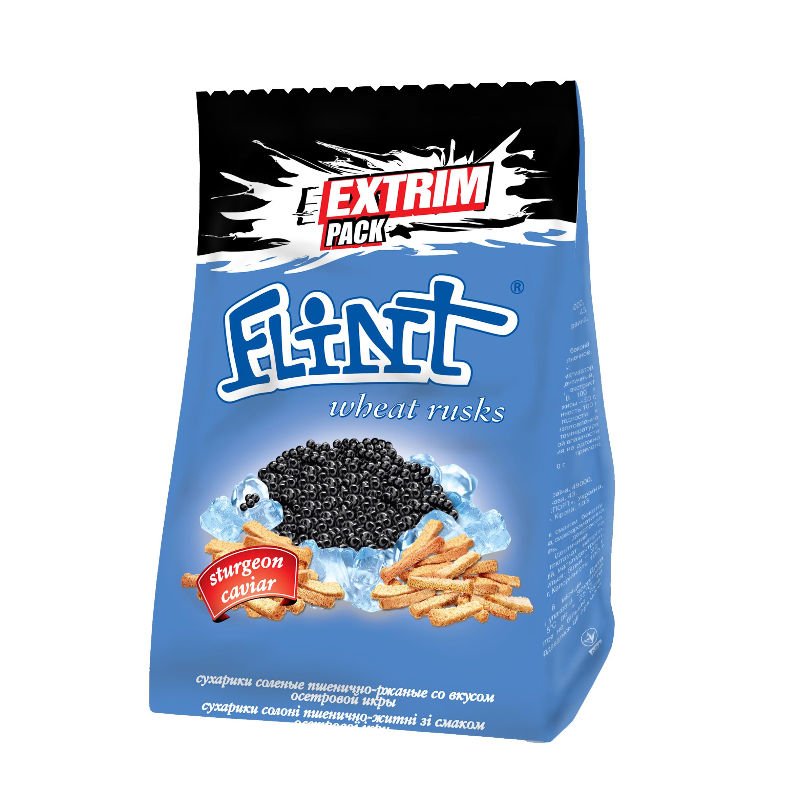 Flint (wheat and rye rusks) with caviar