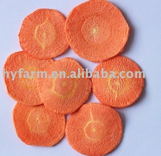 dried, dehydrated carrot in slice