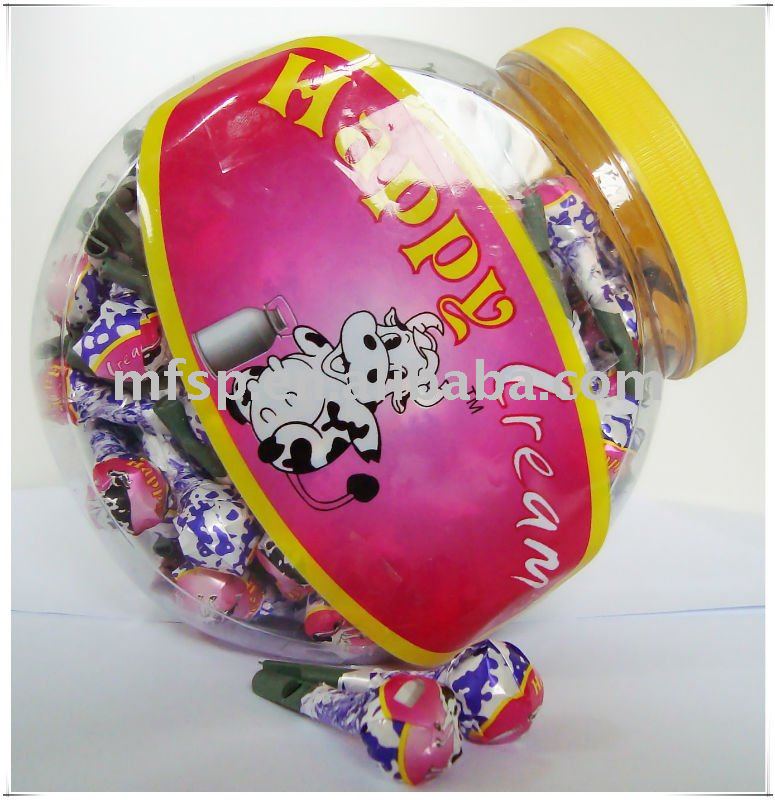 Happy Cream Milk Confectionery  Whistle  Lollipop 2011 Jar/Bottle