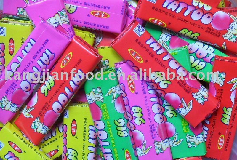 7 CM Bubble Gum with tattoo,China KANGJIAN price supplier - 21food