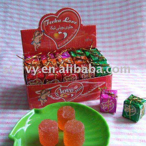 Jelly fruit candy in gift box