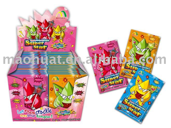 Super Star  Popping   Candy  with  Lollipop 