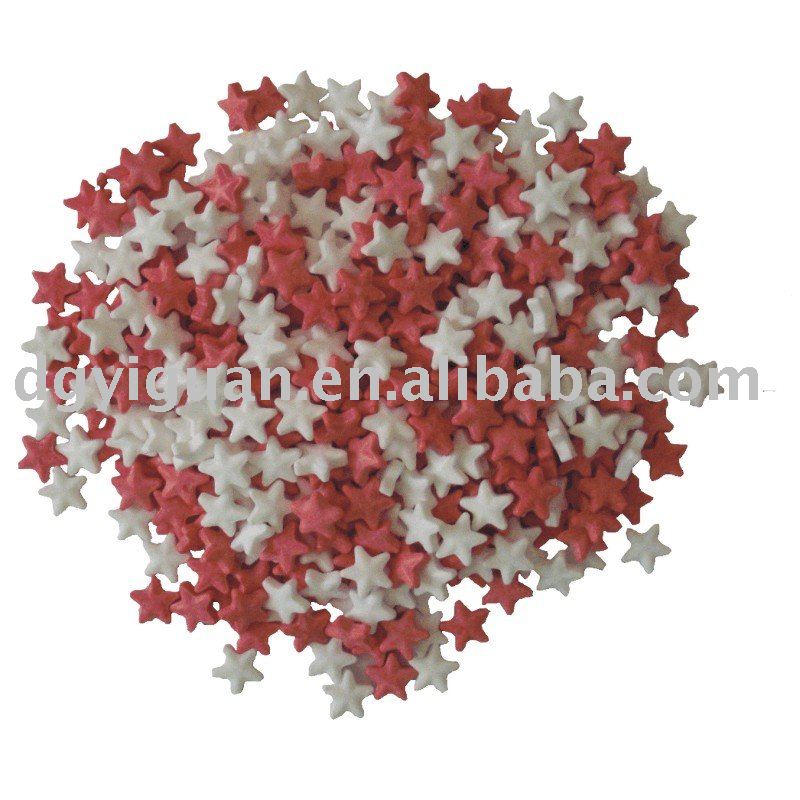 red   white sugar  star   shape d decoration