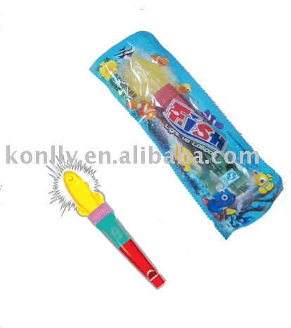 Light up lollipop golden fish