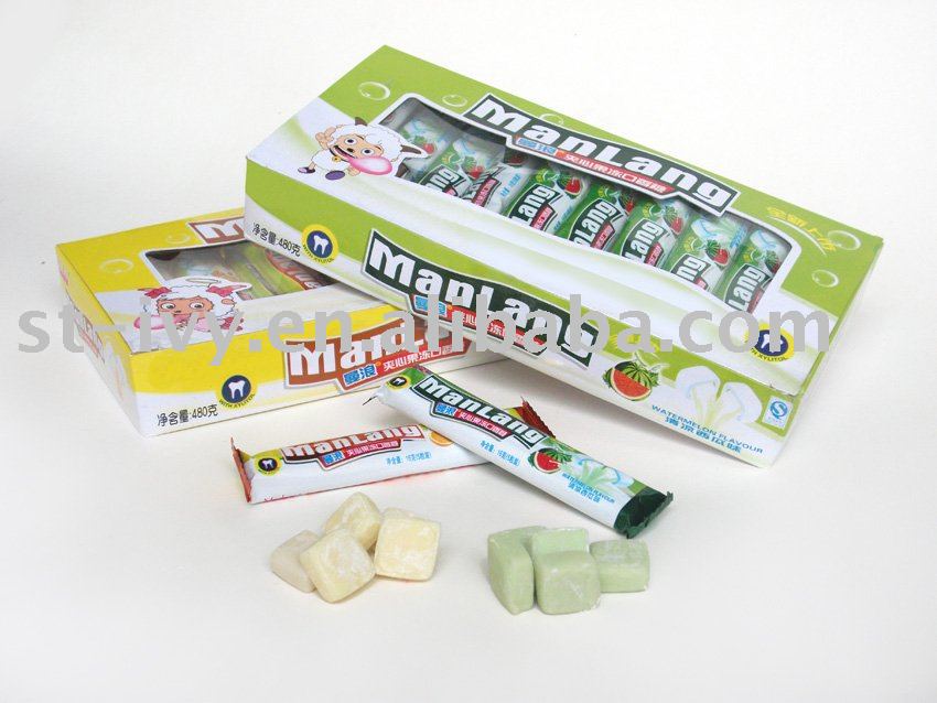 chewing gum with fruit jam in side Bubble gum