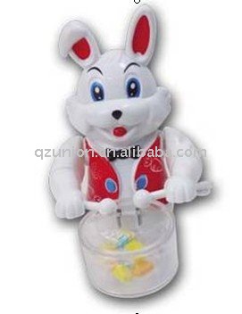 Wind up rabbit drummer with candy