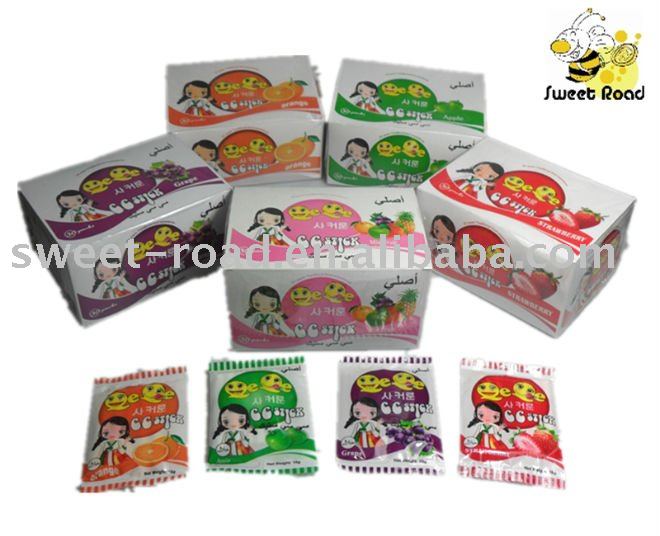 Mix fruit flavor  CC   stick   candy 
