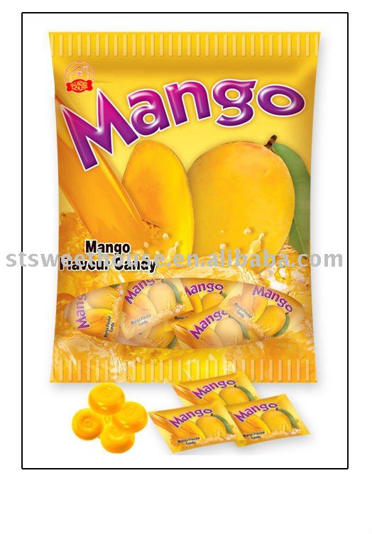 Mango fruit filled hard candy