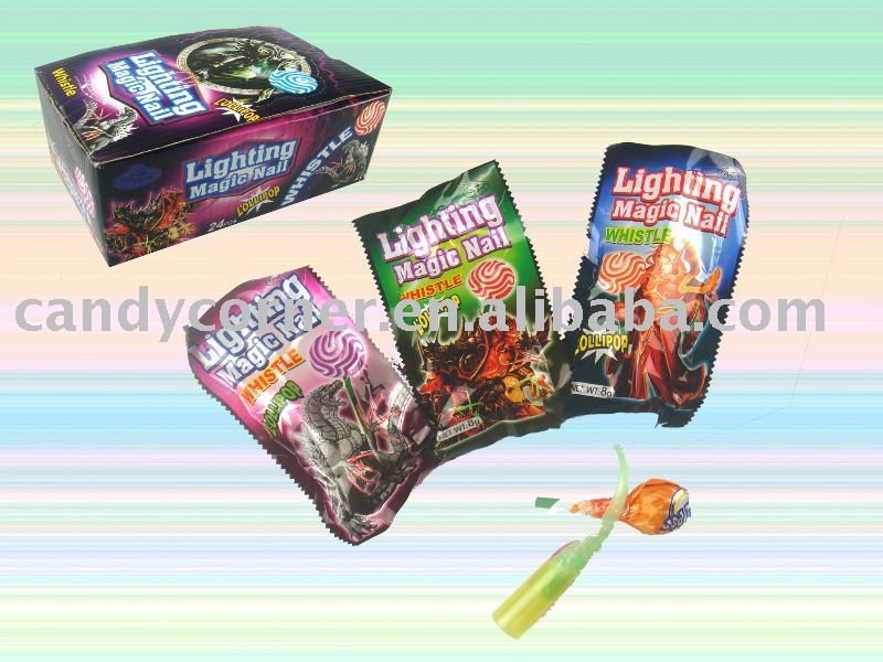 lighting nail with whistle lollipop