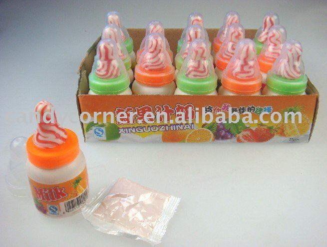Nipple lollipop with sour powder candy
