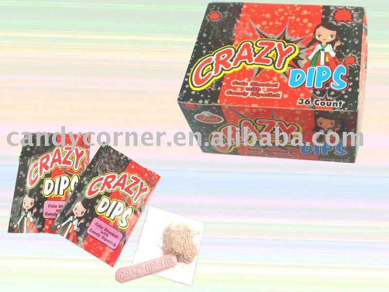 Stick candy with sour powder( Cola  flavor)