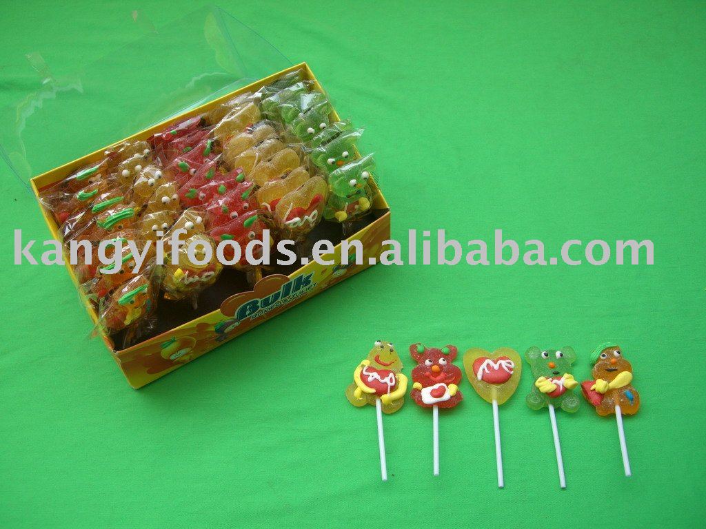 18g animal shape Soft  lollipop---starch jelly candy lollipop