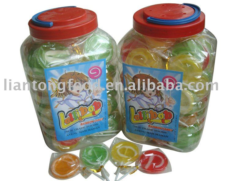 rainbow lollipop candy