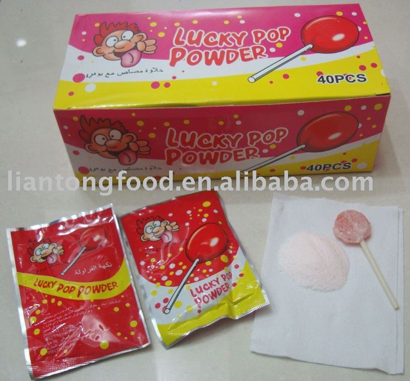 lollipop candy with sour powder