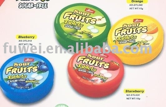 15g Sour Fruit mints compressed candy