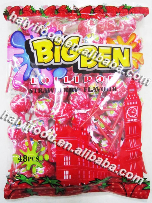 big ben lollipop with bubble gum