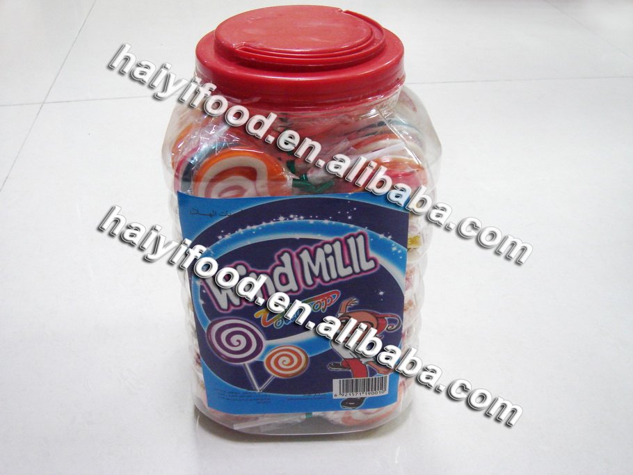 small windmill shape lollipop stick candy