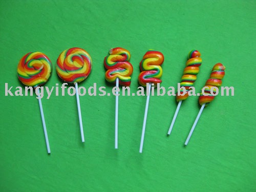 colorful twist shape lollipop