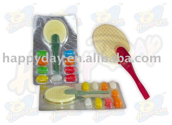  racket  candy with color bean