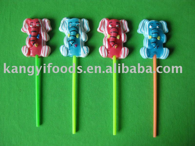 18g  color ful elephant shape lollipop