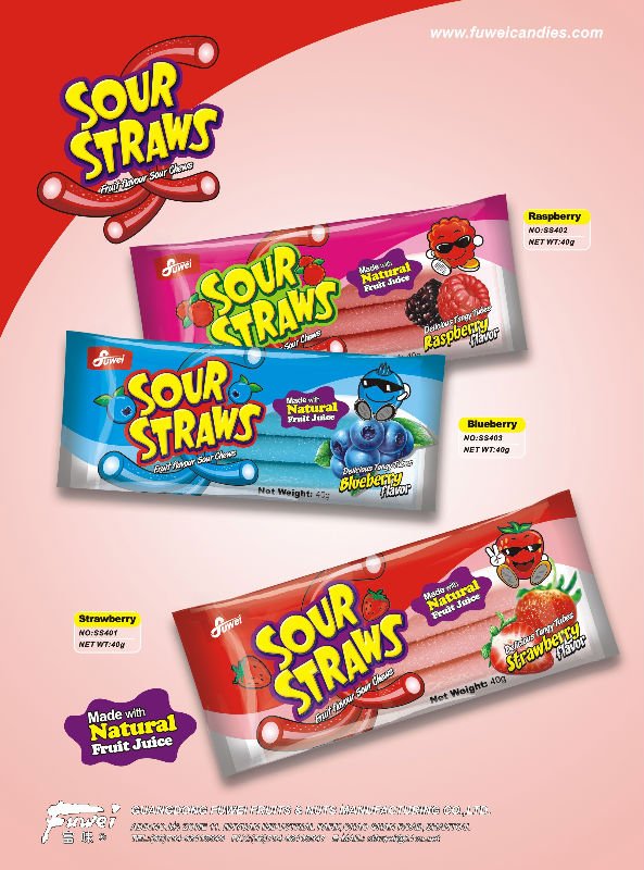 40G Sour Gummy Straw gummy candy