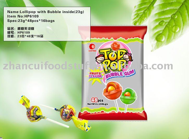 Lolipop with Bubble Gum inside(23g)