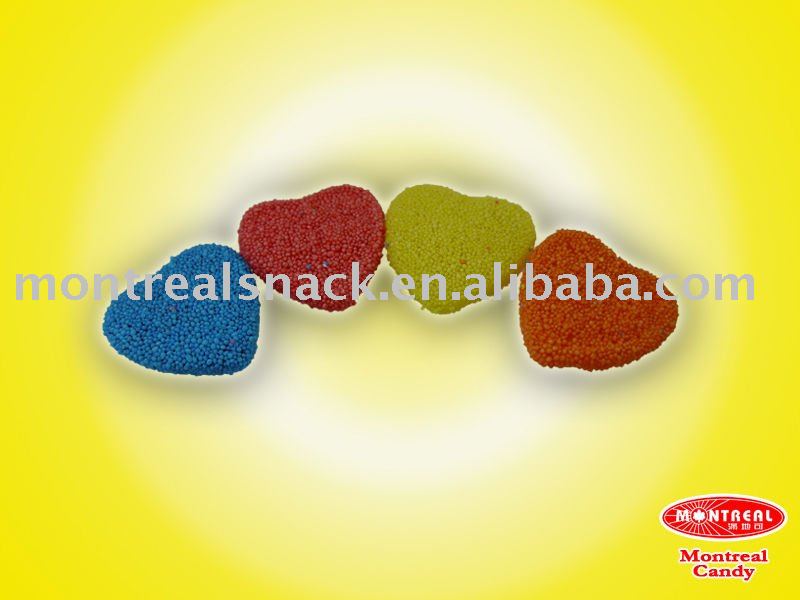 Heart-shaped gummy pearl candy