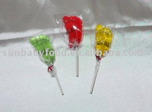 foot    hand   shaped  lollipop