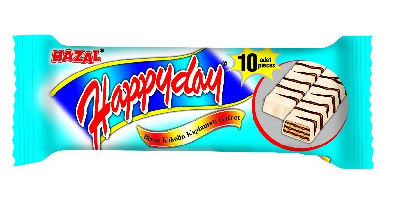 356 Happyday White Compound Chocolate Coated Wafers(X10)