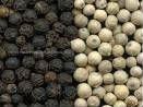 black and  white pepper